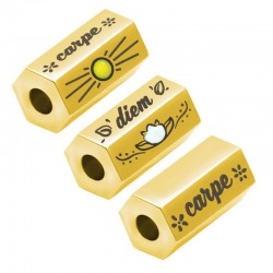 Stainless Steel 304 Tube Carpe Diem Enamel 15x8mm Ø3mm