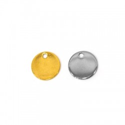 Stainless Steel 304 Charm Round 12mm/0.75mm Ø1.3mm