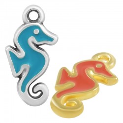 Zamak Charm Seahorse w/ Enamel 10x15mm