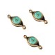 Metal Zamak  Enamel Eye 22x10mm w/ 2 Rings