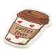 Plexi Acrylic Flatback Cup of Coffee "coffee lover" 23x33mm