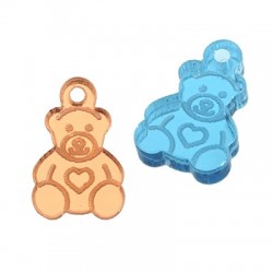 Plexi Acrylic Charm Bear w/ Heart 10x16mm