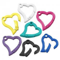 Zamak Lobster Clasp Heart with Hoop 29x31mm