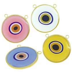Colgante de Resina engarzado en Laton Redondo con Ojo 31mm