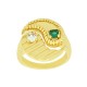 Zircon Brass Finger Ring Round Yin Yang 20x18mm