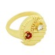 Bague en Laiton avec Zircon et Motif yin yang rond 20 x 18 mm