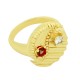 Brass Ring Round Yin Yang w/ Zircon 20x18mm