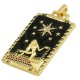 Brass Pendant Tag Figure Star w/ Zircon & Enamel 27x47mm