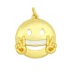 Charm rond en Laiton Émaillé avec Visage Souriant 18 mm