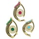 Zircon Brass Pendant Evil Eye Openable 18x29mm