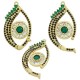Zircon Brass Pendant Evil Eye Openable 18x29mm