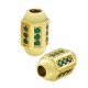 Brass Tube Cylinder w/ Zircon 17x10mm (Ø4mm)