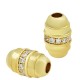 Brass Tube Cylinder w/ Zircon 17x11mm (Ø4mm)