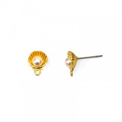Pendiente de Metal Zamak con Perla ABS 9x10mm
