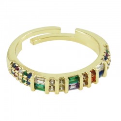Brass Ring Round w/ Zircon 4x20mm
