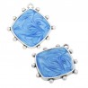 999° Silver Antique Plated/ Pearlised Blue