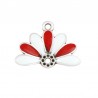 999° Silver Antique Plated/White/ Red