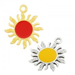 Zamak Charm Sun w/ Enamel 18mm