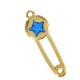 Zamak Pendant Safety Pin Star w/ Enamel 14x40mm
