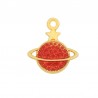 24K Gold Plated/Transparent Red