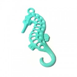 Pendentif en Zamak Peint en Forme D'Hippocampe 35 x 15 mm