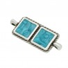 999° Silver Antique Plated/ Pearlised Turquoise