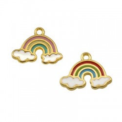 Zamak Charm Rainbow Cloud w/ Enamel 19x11mm