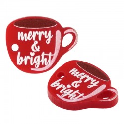 Plexi Acrylic Lucky Connector Cup “merry & bright” 19x15mm