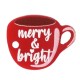 Plexi Acrylic Lucky Connector Cup “merry & bright” 19x15mm