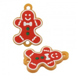 Plexi Acrylic Lucky Connector Gingerbread Boy 15x21mm