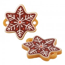 Plexi Acrylic Lucky Connector Gingerbread Snowflake 19mm