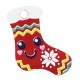 Plexi Acrylic Lucky Charm Sock w/ Smile & Flower 15x17mm