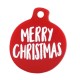 Πλέξι Ακρυλικό Μοτίφ Γούρι Μπάλα “MERRY CHRISTMAS” 17x20mm