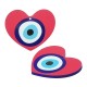Plexi Acrylic Pendant Heart w/ Evil Eye 57x46mm