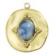 Stainless Steel 304 Charm Round Irregular with Stone 17x19mm