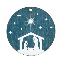 Wooden Lucky Pendant Round Manger 40mm