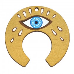 Ξύλινο Μοτίφ Πέταλο Μάτι Γούρι 59x57mm