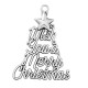 Zamak Lucky Pendant Christmas Tree w/ Wishes 45x54mm