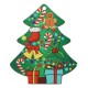 Wooden Lucky Pendant Christmas Tree w/ Gifts & Bell 44x53mm