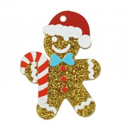 Plexi Acrylic Christmas Charm Ginger Bread 32x44mm