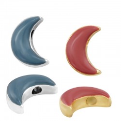 Enameled Zamak Slider Half Moon 8x11mm Ø1.9mm