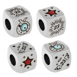 Stainless Steel 304 Lucky Bead Cube “23” w/ Enamel 10mm(Ø5)