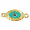 24K Gold Plated/ Pearlised Turquoise/ Black