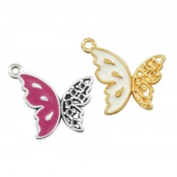 Zamak Charm Butterfly w/ Enamel 20x18mm