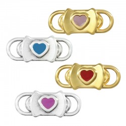 Zamak Connector w/ Heart & Enamel 23x10mm