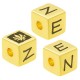 Brass Bead Cube  "ZEN" w/ Flower Lotus 8mm (Ø3mm)