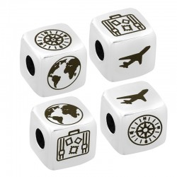 Brass Bead Cube Travel Designs 8mm (Ø3mm)