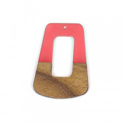 Rosewood & Resin Pendant Trapezoid 35x48mm