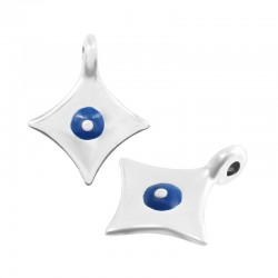 Zamak Charm Rhombus Star w/ Evil Eye Enamel 15mm