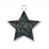 999° Silver Antique Plated/ Glitter Black